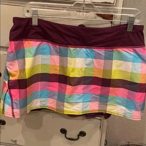 Lululemon Pace Setter Plum Plaid Skirt (tennis)
